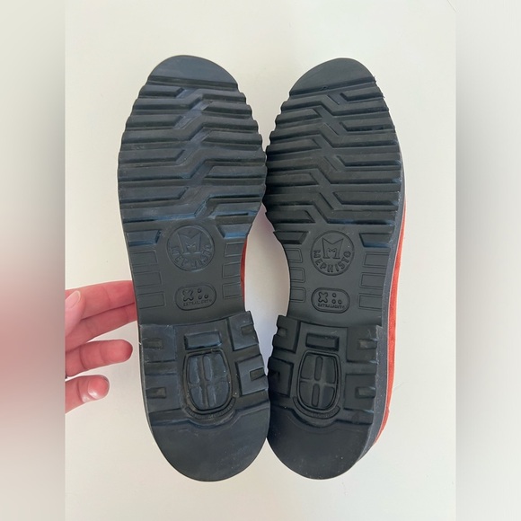 Mephisto Salka Rust Red Velvet Leather Slip-On Chain Detail Lug Sole Loafers - Picture 10 of 13